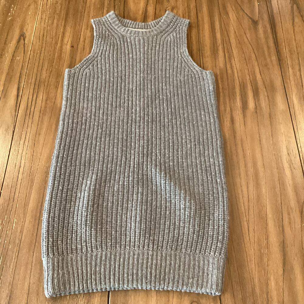 BROCHU WALKER WOOL CASHMERE ADIA TUNIC sleeveless SWEATER mini DRESS Slate GRAY